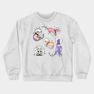 five astronaut rats in pastel colors cute gift Crewneck Sweatshirt